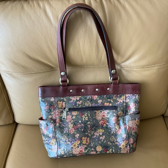 Patricia Nash Floral Leather Shoulder Bag Purse - Picture 2 of 6